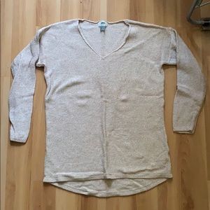 Tan Old Navy tunic v-neck sweater